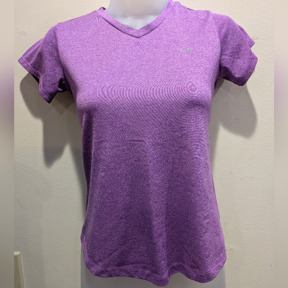 champion Purple V-Neck Women's Top Size Medium